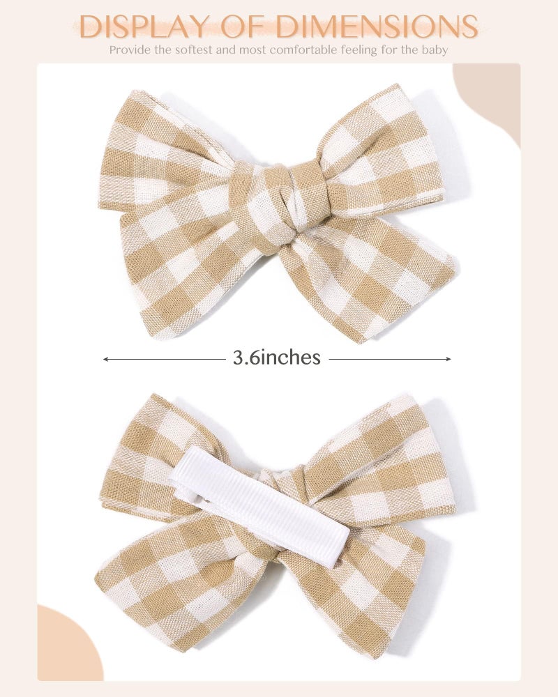 doboi 20PCS 3.6 Inches Baby Girls Linen Hair Bows Clips 10 Colors Fully Lined Hair Barrettes Accessories for Babies Infant Toddlers Kids in Pairs - Image 2