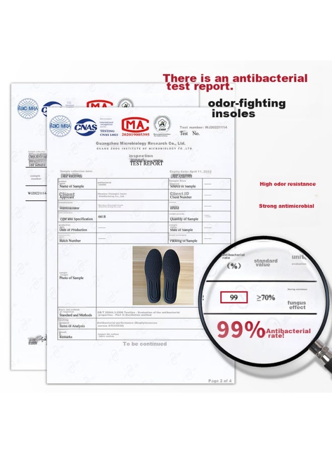 Iqgd 2 Pairs Of Odor-resistant Insoles For Men And Women, Sports Ai Grass Antibacterial Shock-absorbing Breathable Military Training Ai Grass Deodorizing Style, Size 35-36 - Image 2
