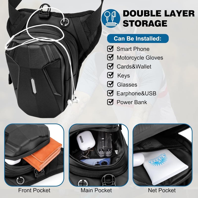 ISEYOU Thigh Bag - Motorcycle Leg Bag for Men and Women, Multifunctional Drop Leg Pouch for Outdoor Activities - Image 4