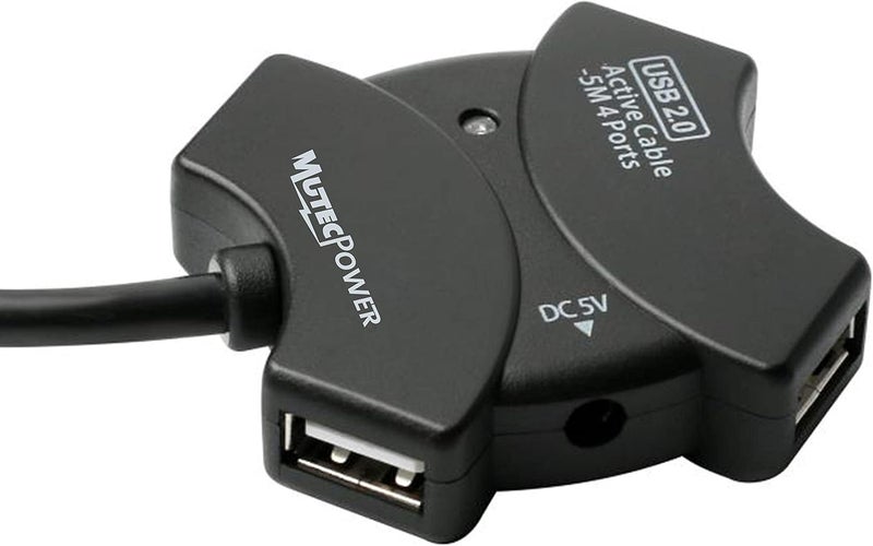 MutecPower 33 ft (10m) USB 2.0 Active Extension Cable with 4-Port USB Hub and extention chipset - USB Male to Female Cord/Repeater Cable 33 Feet Black - Image 4