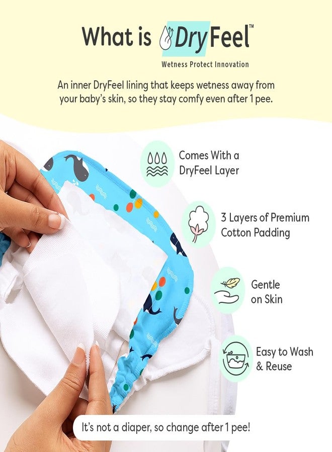 SuperBottoms DryFeel Langot for Newborn - Pack of 3 | Soft, Reusable Cotton Nappy with Mess-free Outer Layer | Diaper-Free Time Essential | Adjustable Baby Langot (Fits up to 10 kg) - Image 3