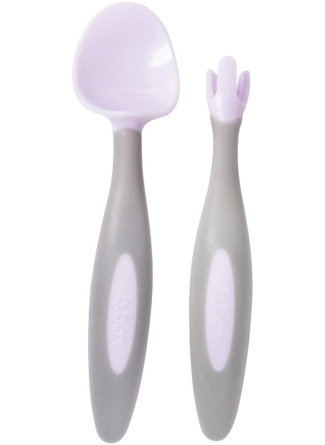 b.box b.box toddler cutlery set - easy grip handles, travel case, unique fork design | Designed by Occupational Therapist | Dishwasher safe | From 9m+  - Image 1