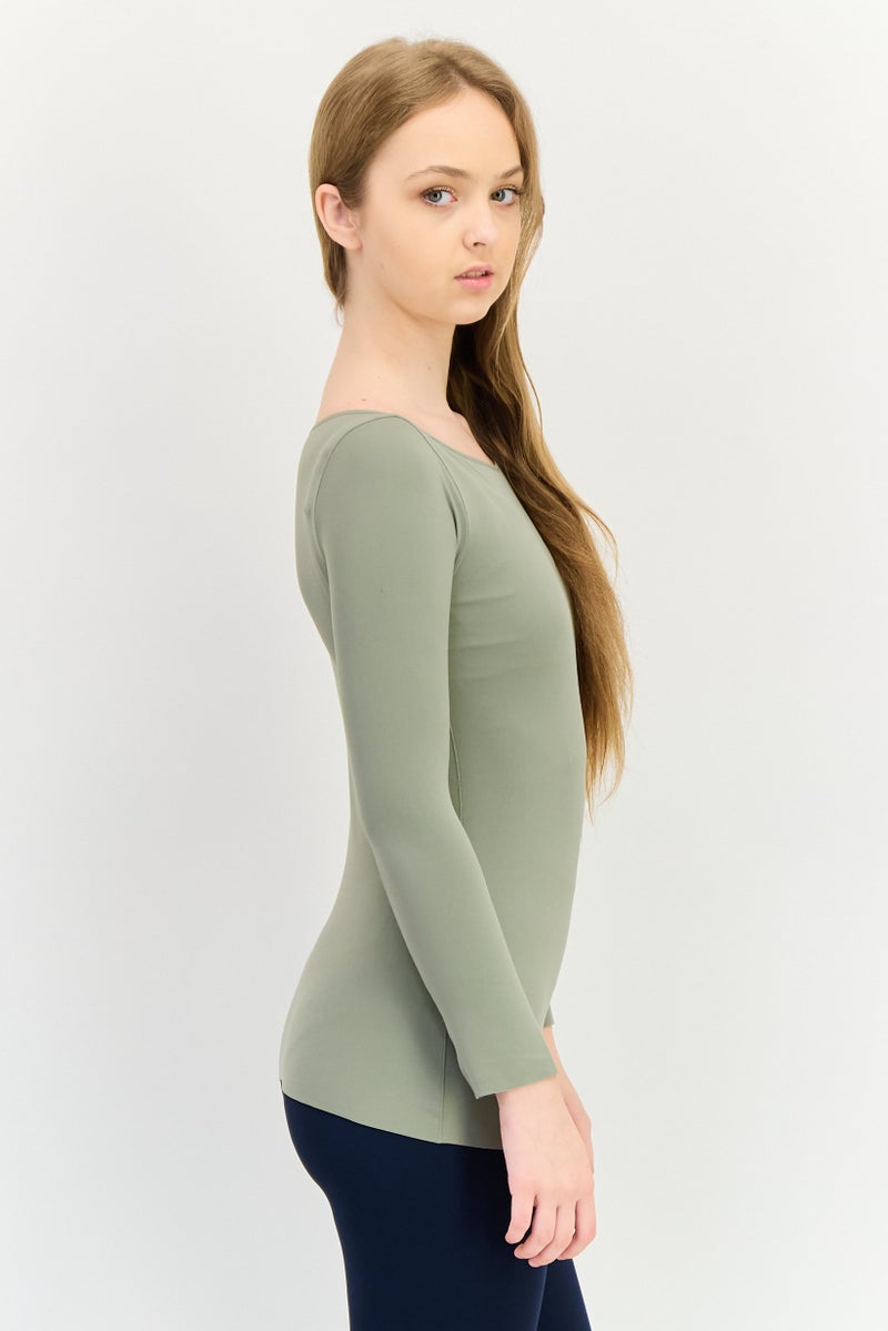 Nike Women Dri Fit Long Sleeve Training T-Shirt, Light Grey - Image 2