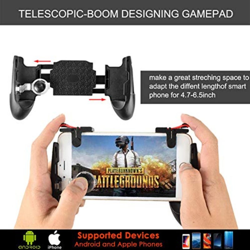 for Mobile Game Controllers, Finger Triggers for Mobile Phone, Sensitive Shoot Controller Joysticks Gamepad for Rules of Survival/PUBG 3 in 1 Portable Gamepad + 1 Pair Finger Triggers + Phone Joysticks Replacement Set - Image 4