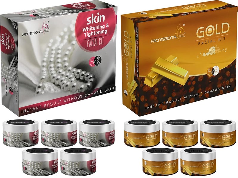 PROFESSIONAL FEEL 24K GOLD FACIAL KIT Combo Set of 5 - Image 1