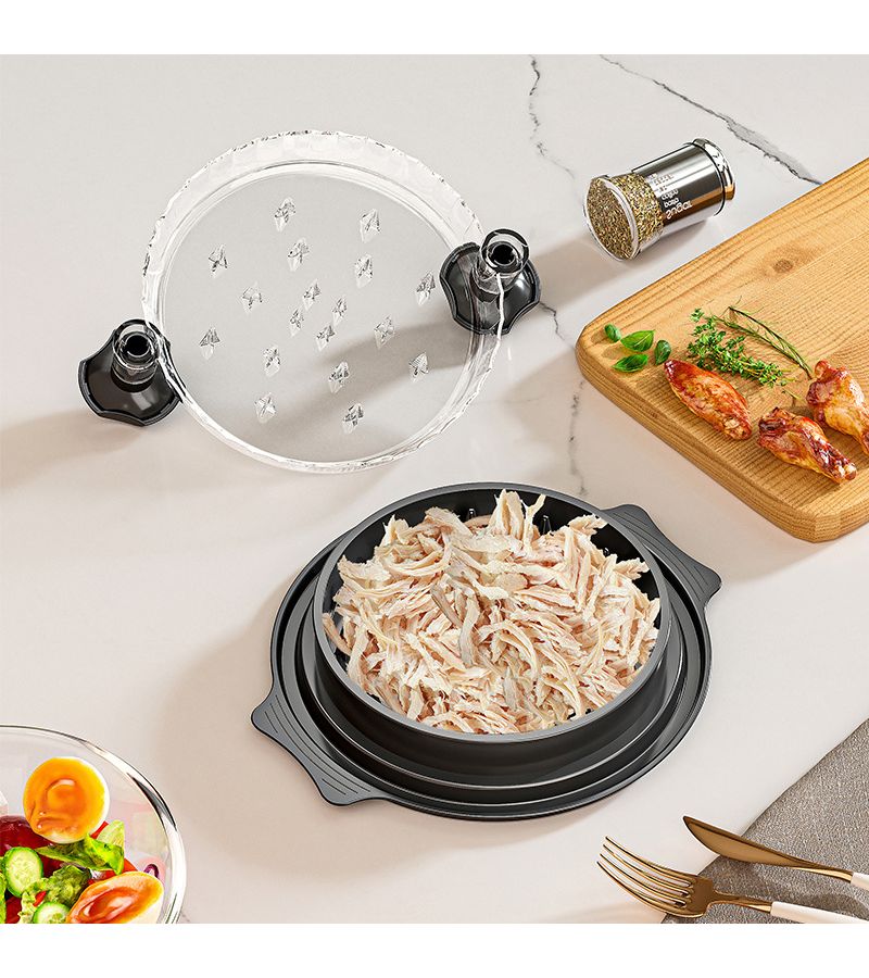 Multifunction Manual Meat Shredder Red Clear Cover Large Capacity - Image 5