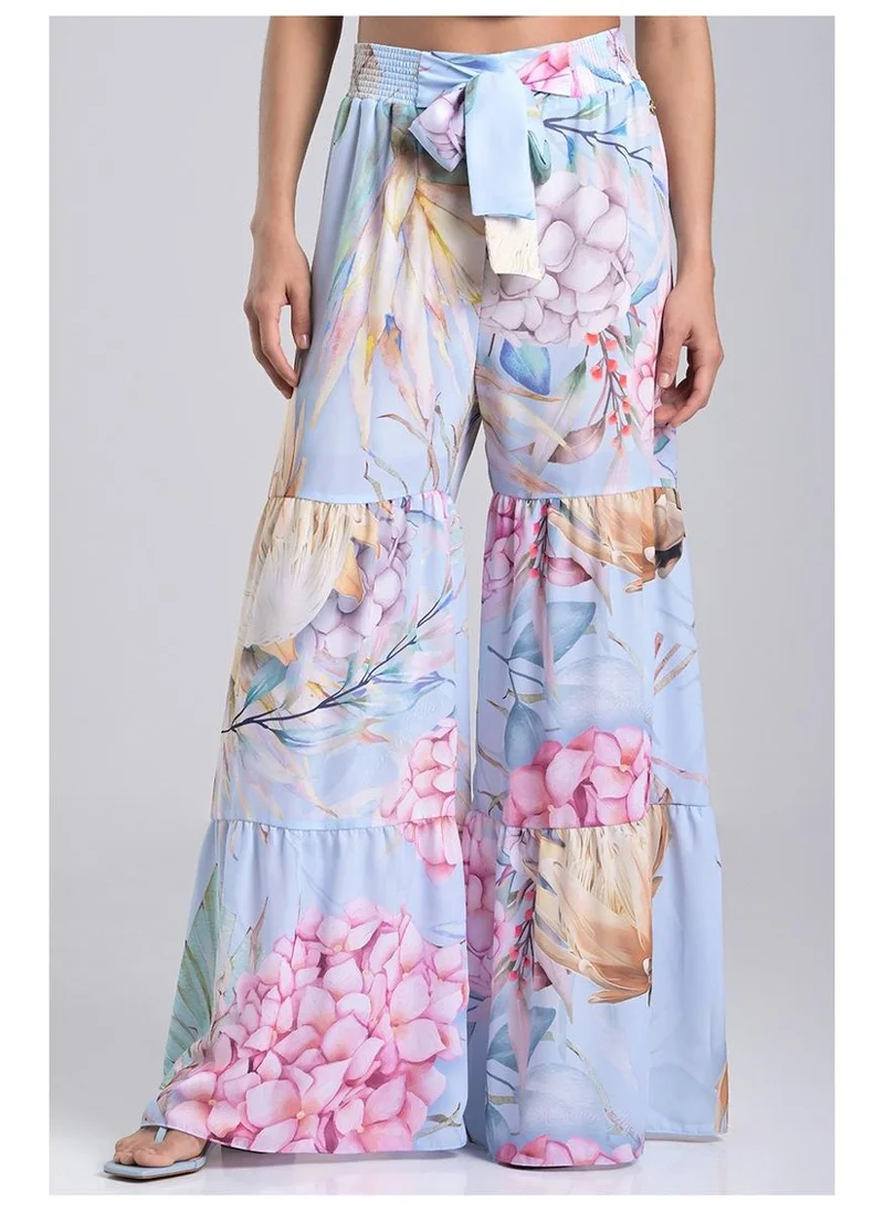 Wide-Leg Printed Pants