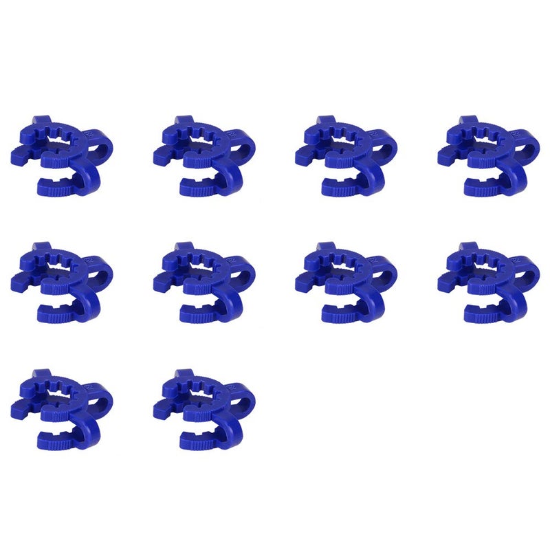 Labasics Plastic Joint Clips, 10 pcs 19 mm Lab Keck Clamp #19 Keck Clips for 19/22 Joint Glass Standard Conical Interface Clip Ground Glass Joint Lab Accessory, Blue - Image 1