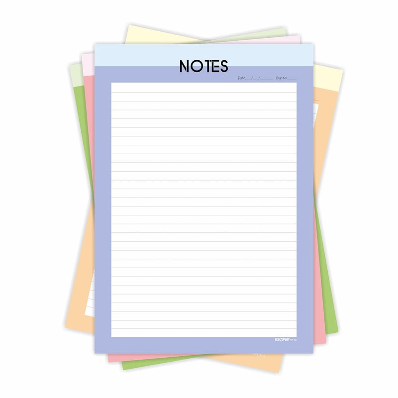 ESCAPER أوراق مصممة A4 – ورق كتابة 90 GSM – جانب واحد مسطر وجانب واحد فارغ – لمشاريع المدرسة، الواجبات، الاستخدام المكتبي والطباعة (ثيم باستيل، 100 ورقة (25 لكل تصميم)) - Image 5