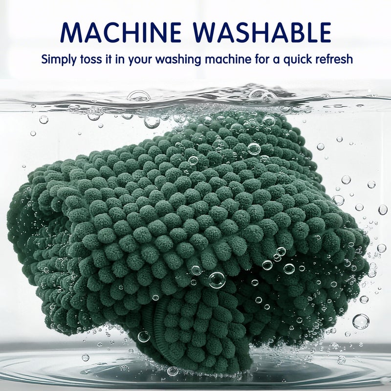 SUBRTEX Bathroom Rugs Chenille Bath Rug Soft Short Plush Bath Mat Soft Shower Mat Water Absorbent Shower Mat Quick Dry Machine Washable(Celadon,16" x 24") - Image 5