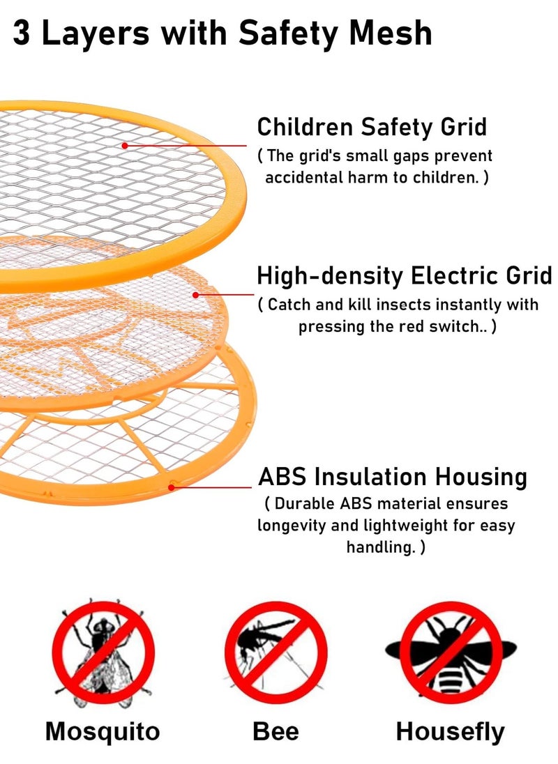 Generic - 2 Pack Fly Swatters Handheld Bug Zapper Battery Operated, Electric Mosquito Swatter Indoor Outdoor Fly Insect Catcher Zapper Rackets for Pest Mosquito Flies - Image 1