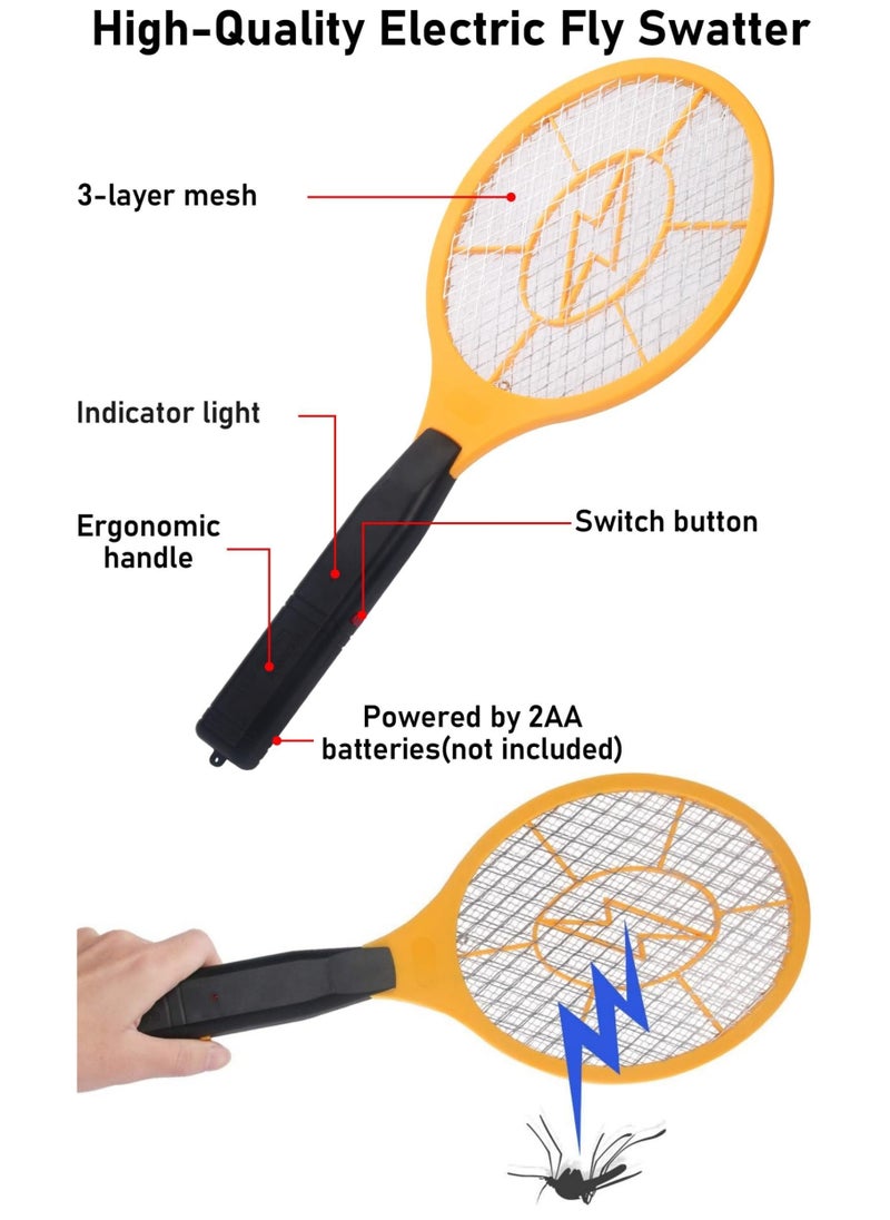 Generic - 2 Pack Fly Swatters Handheld Bug Zapper Battery Operated, Electric Mosquito Swatter Indoor Outdoor Fly Insect Catcher Zapper Rackets for Pest Mosquito Flies - Image 1