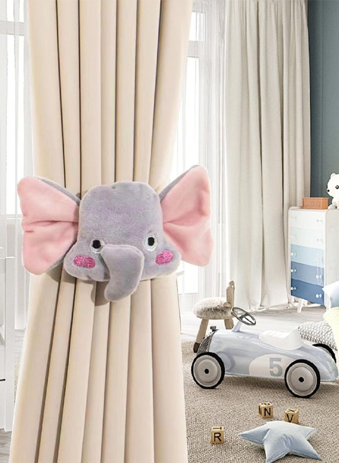 2PCS Curtain Ties Flower Curtain Buckles, Children's Room Curtain Ties, Curtain Accessories, Cute Elephant Curtain Ties Decorative Rope for Bedroom Window Treatment - Image 5