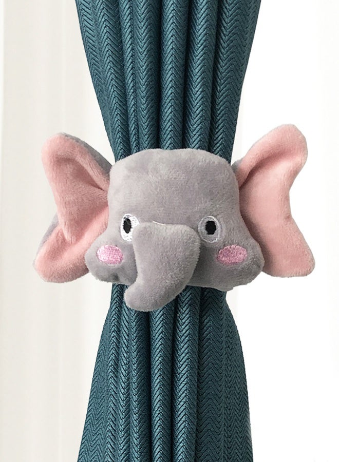 2PCS Curtain Ties Flower Curtain Buckles, Children's Room Curtain Ties, Curtain Accessories, Cute Elephant Curtain Ties Decorative Rope for Bedroom Window Treatment - Image 3