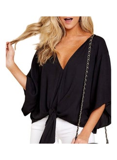 NIBEMINENT V-Neck Casual Shirts Black  - Image 4