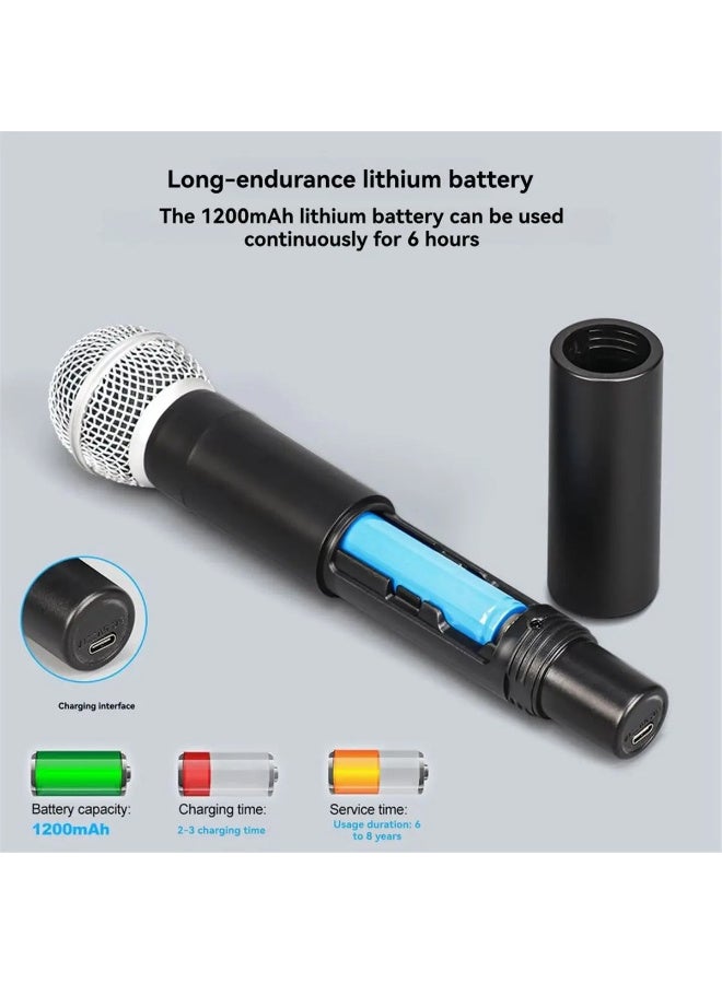 وحدة مزج الصوت الاحترافية ZFSZ F6X ذات 6 قنوات مع ميكروفونين لاسلكيين UHF - بلوتوث مدمج، 4 مداخل XLR مدمجة، مرشح ترددات منخفضة (HPF)، طاقة فانتوم +48V، واجهة بطاقة صوت USB MP3، نظام صوتي مدمج بتأثيرات الصدى والتأخير الرقمي، مخصص للبث المباشر، مسرح الفرق الموسيقية، والكاريوكي - Image 3