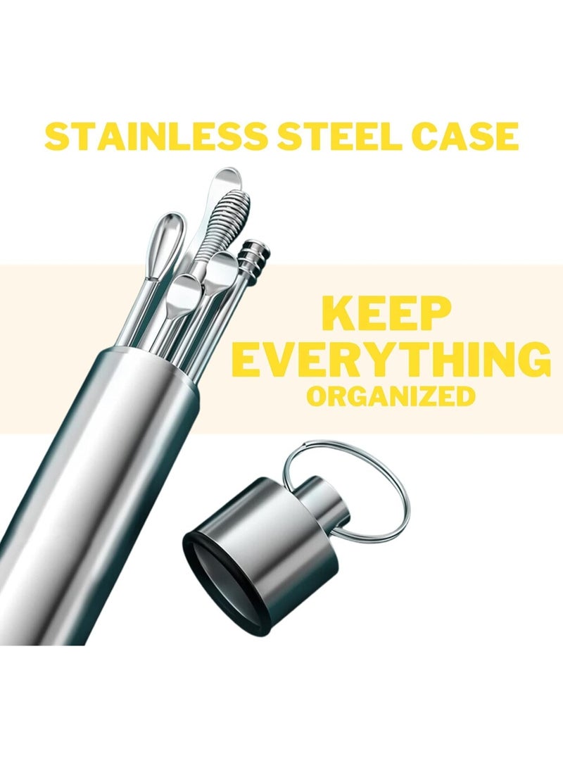 Gentle Ear Wax Removal: 7-Piece Stainless Steel Ear Pick Cleaning Tool - Image 5