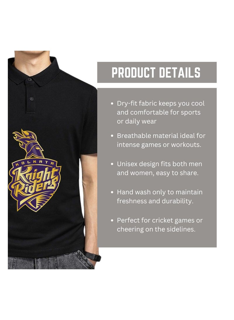 PRINTSHOP4ME Kolkata Cricket Men's Dry-Fit Polo Neck T-Shirt|Soft&Breathable Sportswear For Cricket Lovers|Tshirt With Cap|Suitable For Games - Image 4
