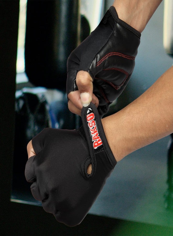 RAKSO Padded Weight Lifting Gloves, Gym Gloves, Workout Gloves with Built-in 19" Wrist Wraps, Exercise Gloves for Cross Training, Pull Ups, Fitness, Powerlifting, for Men & Women - Image 3