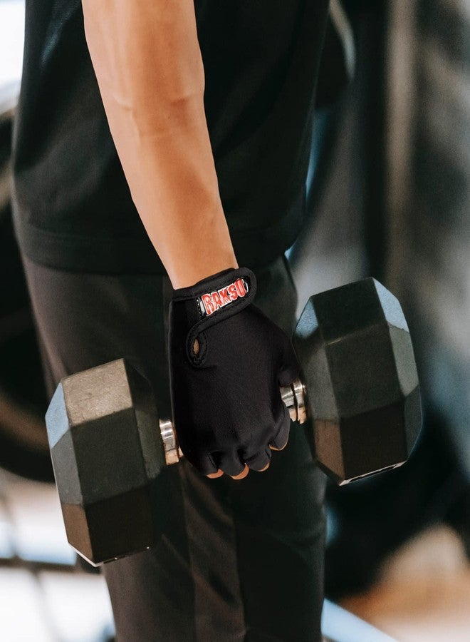 RAKSO Padded Weight Lifting Gloves, Gym Gloves, Workout Gloves with Built-in 19" Wrist Wraps, Exercise Gloves for Cross Training, Pull Ups, Fitness, Powerlifting, for Men & Women - Image 1