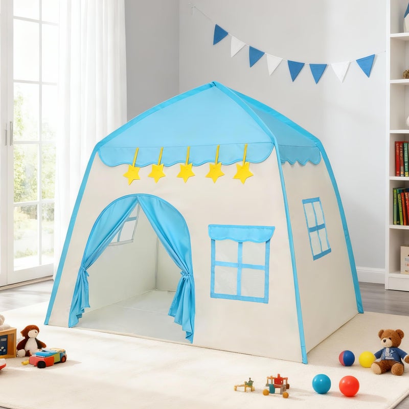 LimitlessFunN Flower Kids Play Tent Children Indoor Castle Playhouse for Boys Toddlers 39 D x 51 W x 51 H Blue - Image 2