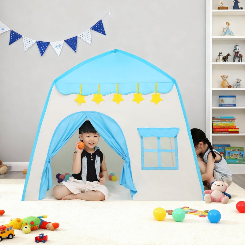 LimitlessFunN Flower Kids Play Tent Children Indoor Castle Playhouse for Boys Toddlers 39 D x 51 W x 51 H Blue - Image 3