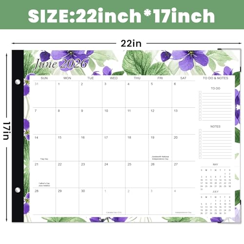 Telihao Desk Calendar 2026-2027 - Large 22x17 Monthly Calendar, 18 Month Desk Top Calendars (Jan 2026–Jun 2027) Teacher & Office Desk Calendars Organizer (white, 22 * 17) - Image 2