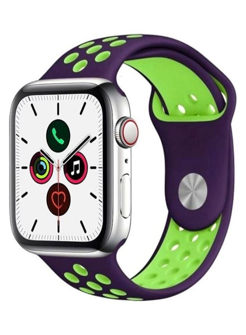 BORTONY Replacement Strap Watchband For Apple Watch Series 7/6/5/4/3/2/1 40/41/38/44mm Purple/Green - Image 1