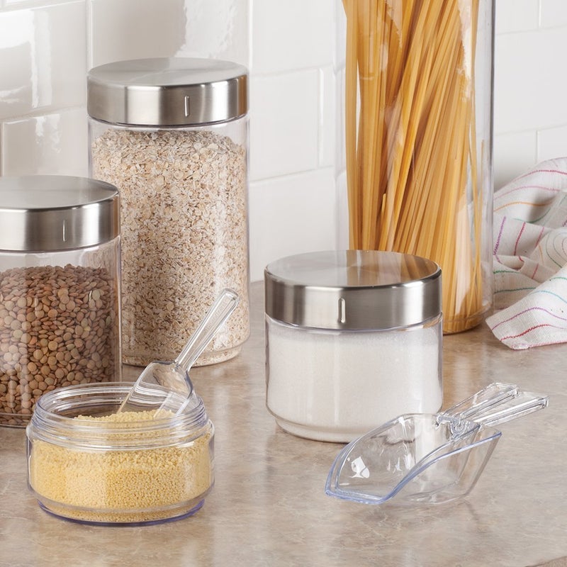 InterDesign iDesign Large Plastic Scoop Measuring Cups – Set of 4, Pet Food, Coffee Grounds, Versatile Scoop, 2.25" x 1.25" x 6.5", 1/3 Cup, Clear - Image 4