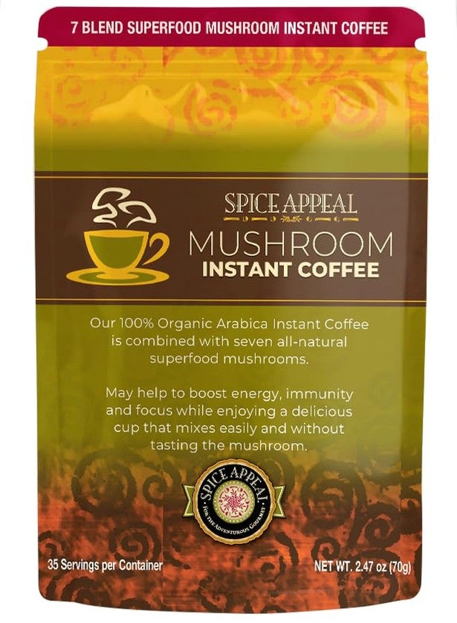 Spice Appeal Mushroom Instant Coffee blended with 7 superfood herbals & mushrooms, 35 Servings, 2.47 oz - Image 1