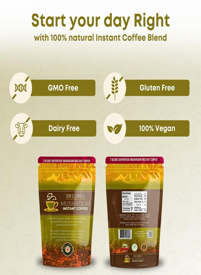 Spice Appeal Mushroom Instant Coffee blended with 7 superfood herbals & mushrooms, 35 Servings, 2.47 oz - Image 5
