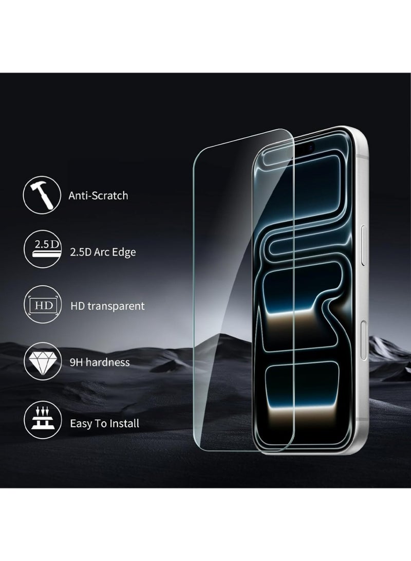 X-level 2+2 Pack compatible with iPhone 17 Pro Max Screen Protector Tempered Glass with Camera Lens Protector, Protection Film with Easy Installation Frame, 9H Hardness, Scratch Resistant, Case Friendly - Image 3
