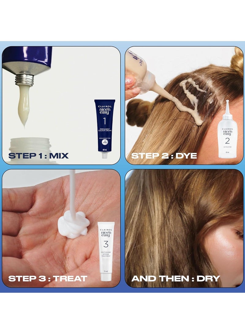 كلايرول نايس آند إيزي كريم نايس آند إيزي صبغة شعر دائمة ذات مظهر طبيعي وزيت مشبع بالزيت 6 وات فاتح - Image 5