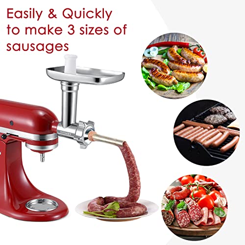 KITOART Stainless Steel Meat Grinder Attachments for KitchenAid Mixers, Meat Grinder, Sausage Stuffer, Perfect Grinder Attachment for KitchenAid, Dishwasher Safe(Machine/Mixer Not Included) - Image 3