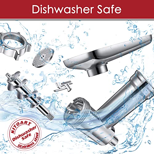 KITOART Stainless Steel Meat Grinder Attachments for KitchenAid Mixers, Meat Grinder, Sausage Stuffer, Perfect Grinder Attachment for KitchenAid, Dishwasher Safe(Machine/Mixer Not Included) - Image 5