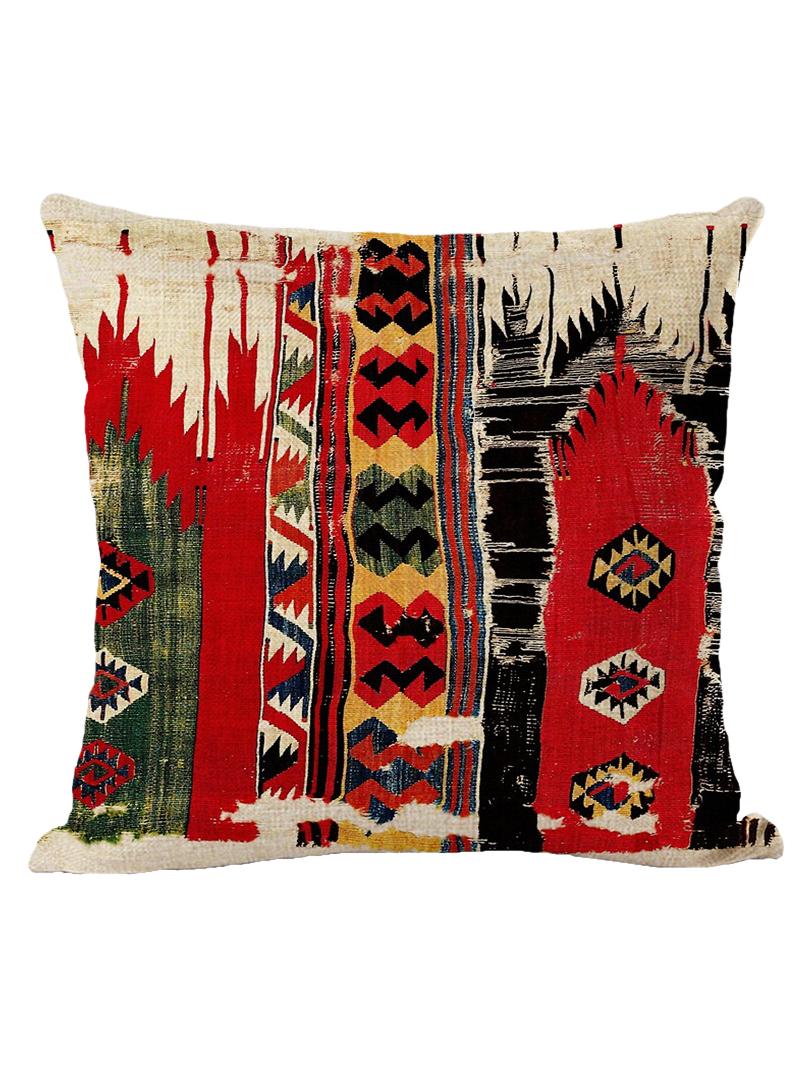 4 قطعة البوهيمي وسادة القضية الوطنية الكتان القضية متعددة الألوان 45x45cm بدون وسادة - Image 2