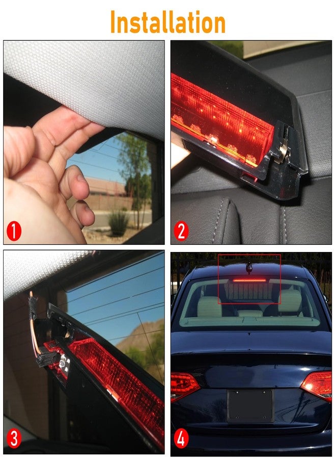 Abodvu Center Brake Light Assembly Compatible with Audi A4/A4 Quattro 2009-2015,S4 2010-2015,Third Brake Light with 18 Smal Red Lamp Bulbs,Center High Mount Stop Lamp Replacement for 8K5945097 - Image 5
