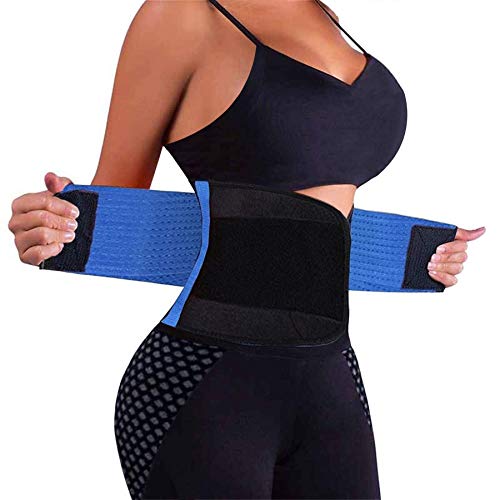 VENUZOR Waist Trainer Belt for Women - Waist Cincher Trimmer - Slimming Body Shaper Belt - Sport Girdle Belt (UP Graded)(Blue,Large) - Image 1