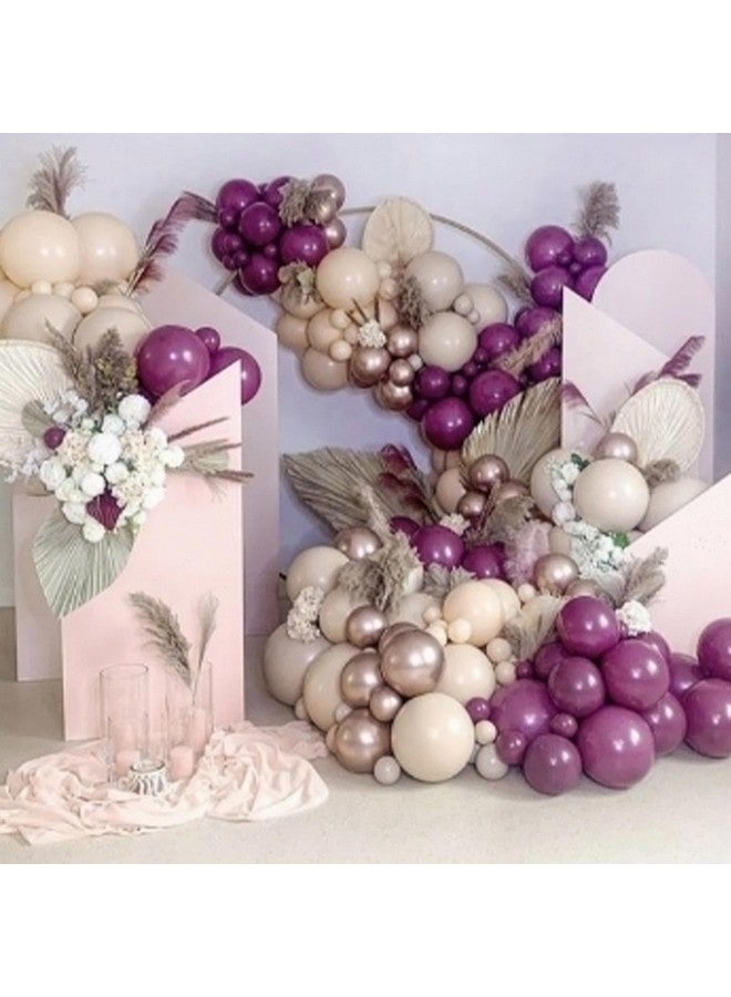 PartyWoo Dark Purple Balloons 142 pcs Different Sizes of 18 12 10 5 Inch Dark Magenta Plum Latex Helium Balloon Arch Kit Garland for Baby Shower Wedding Halloween Birthday Party Decorations Purple-F13 - Image 5