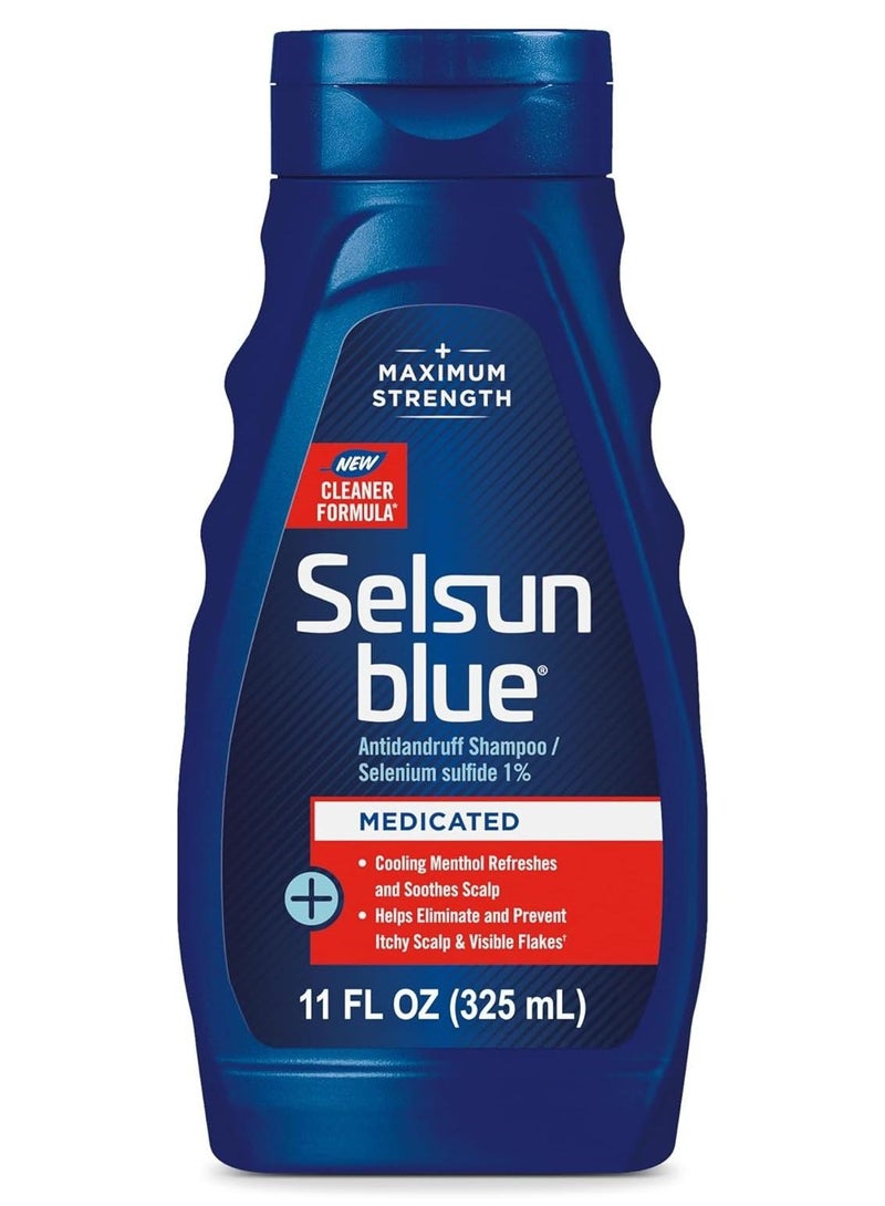 Selsun Blue Medicated Anti-dandruff Shampoo with Menthol, 11 fl. oz., Maximum Strength, Selenium Sulfide 1% - Image 1