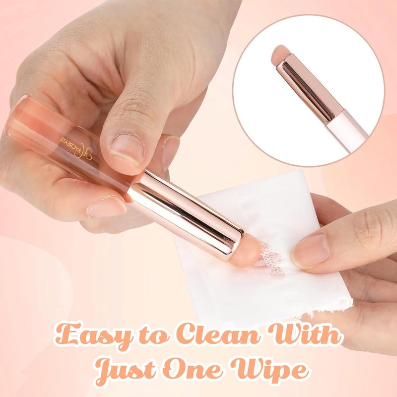 M'AYCREATE MAYCREATE® 2pcs Silicone Lip Applicator Silicone Lip Brush Lip Balm Lipstick Applicator with Dustproof Cap for Lipstick, Lip Gloss, Lip Tint, Lip Mask, Concealer Applicator - Pink - Image 4