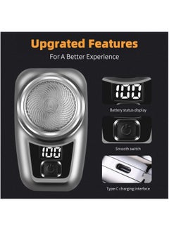Arabest Mini Shaver, Electric Shaver, USB Pocket Shaver with LED Charge Indicator UK, Rechargeable, Portable Electric Face Shaver Razor, Travel Beard Trimmer for Men, Gift for Father, Boyfriend, Husband  - Image 4
