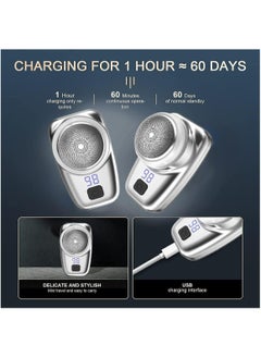 Arabest Mini Shaver, Electric Shaver, USB Pocket Shaver with LED Charge Indicator UK, Rechargeable, Portable Electric Face Shaver Razor, Travel Beard Trimmer for Men, Gift for Father, Boyfriend, Husband  - Image 3
