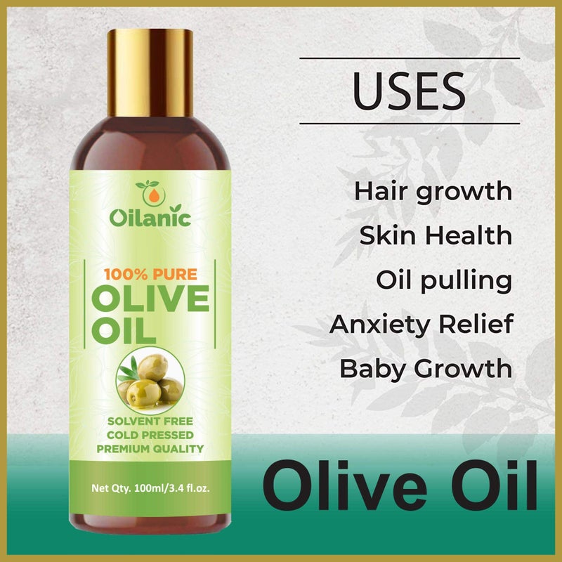Oilanic?100% Pure & Natural Olive Oil, Pomegranate Oil & Sesame Oil Combo pack of 3 bottles of 100 ml(300 ml) - Image 2
