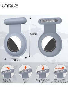 Unique Hidden for Air Tag for Kids, Silicone Case for Airtag with Invisible Pin, Safer Than Bracelet Wristband Necklace Keychain (3 Pcs, Pink & Orange & Grey)  - Image 2