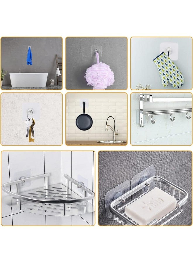 aadya alley aadya alley Adhesive Hooks Heavy Duty Wall Hooks, Nail Hook for Hanging Coat, Hat,Towel Robe Hook Rack Wall Mount- Bathroom and Bedroom Hooks for Wall Without Drilling (Nail Hook Trasparent 30 Pack)  - Image 3