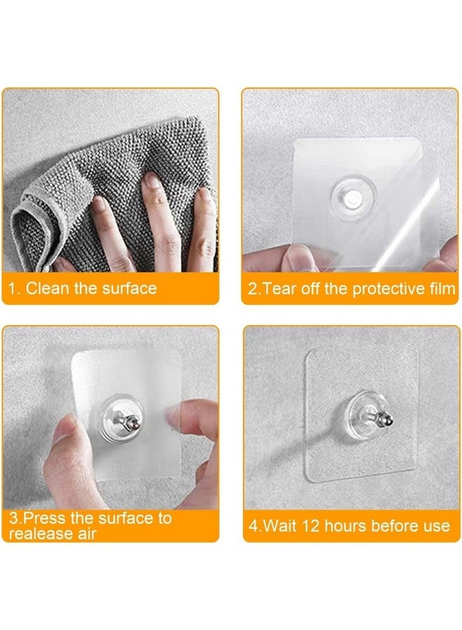 aadya alley aadya alley Adhesive Hooks Heavy Duty Wall Hooks, Nail Hook for Hanging Coat, Hat,Towel Robe Hook Rack Wall Mount- Bathroom and Bedroom Hooks for Wall Without Drilling (Nail Hook Trasparent 30 Pack)  - Image 5