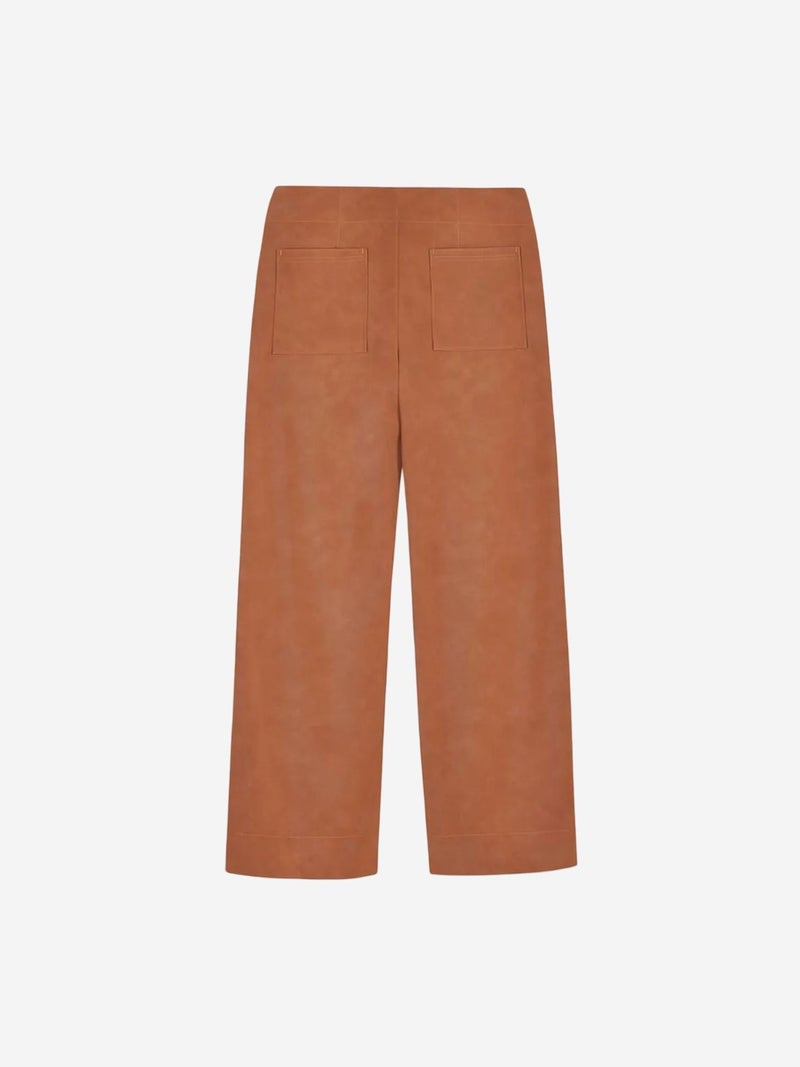 DILVIN Women's High-Waist Wide-Leg Faux Leather Trousers - Image 3