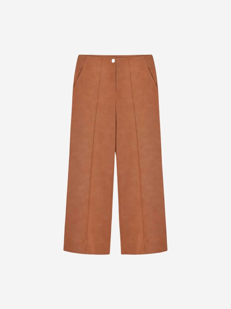 DILVIN Women's High-Waist Wide-Leg Faux Leather Trousers - Image 1