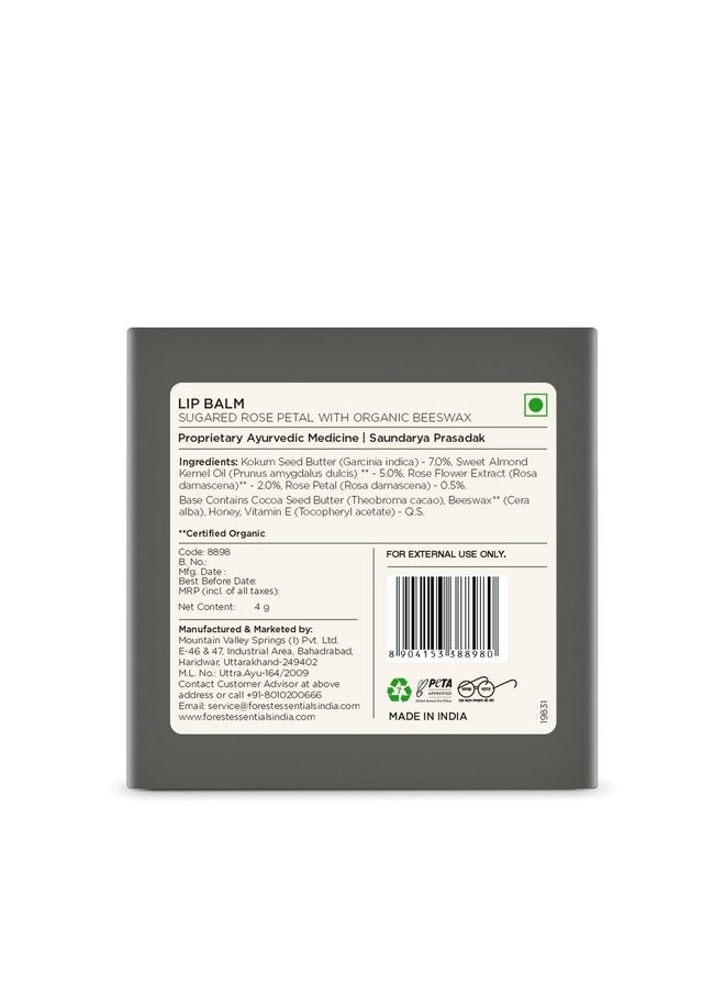 Forest Essentials Luscious Lip Balm Sugared Rose Petal | Ideal For Moisturizing Dry & Chapped Lips | Natural Lip Balm To Soften & Moisturize Lips With Glossy Finish | For Men & Women | 4 G  - Image 4